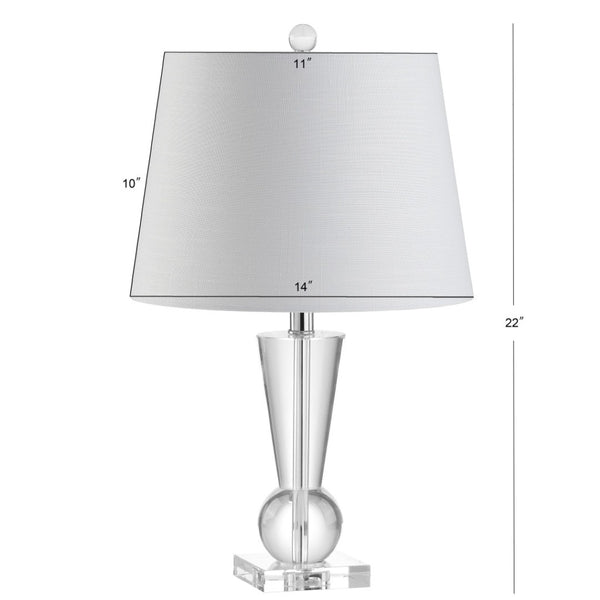 HomeRoots 23" Gold Table Lamp with Crystal Base & White Linen Shade - Elegant LED Lighting for Any Room 716067