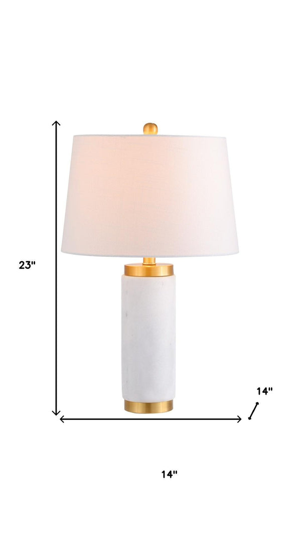 HomeRoots 26" Clear Novelty Table Lamp - Elegant LED with White Linen Shade for Living Room & Bedroom Ambiance 716069
