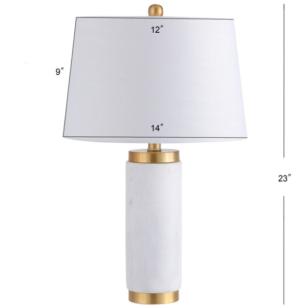 HomeRoots 26" Clear Novelty Table Lamp - Elegant LED with White Linen Shade for Living Room & Bedroom Ambiance 716069