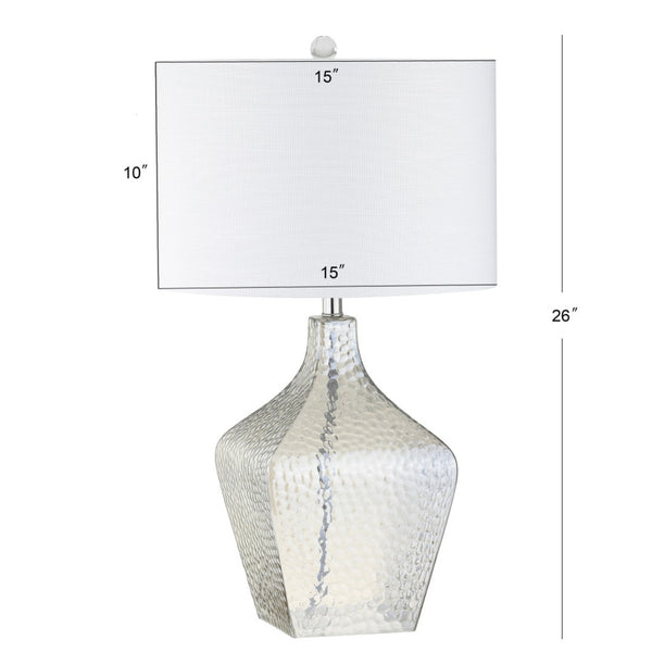 HomeRoots 27" Clear Novelty Table Lamp - Crystal Base with White Drum Shade for Modern Home Decor & Ambiance 716070