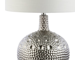 HomeRoots 25" Clear Crystal Table Lamp with Elegant Linen Shade – Modern Ambient Lighting for Home Decor 716072