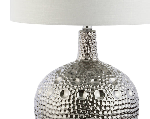 HomeRoots 25" Clear Crystal Table Lamp with Elegant Linen Shade – Modern Ambient Lighting for Home Decor 716072