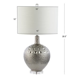 HomeRoots 25" Clear Crystal Table Lamp with Elegant Linen Shade – Modern Ambient Lighting for Home Decor 716072