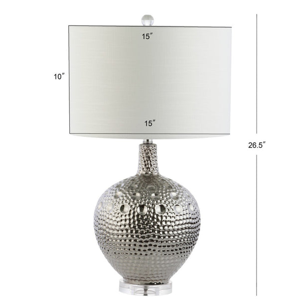 HomeRoots 25" Clear Crystal Table Lamp with Elegant Linen Shade – Modern Ambient Lighting for Home Decor 716072