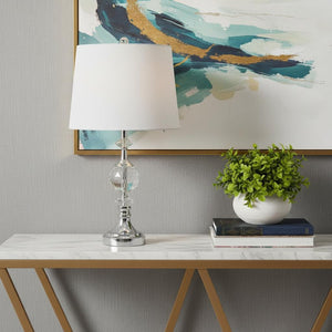 HomeRoots 29" Gold LED Table Lamp with Stylish Drum Shade – Perfect for Living Rooms & Bedrooms! 716078