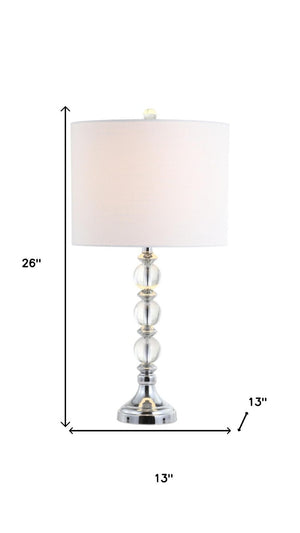 Set of Two Silver Finish Accent Table Lamps Featuring Drum Shades for Modern Living