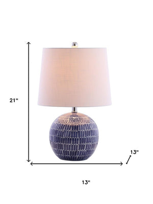 21 Inch Clear Accent Table Lamp with Drum Shade for Modern Living Room Decor