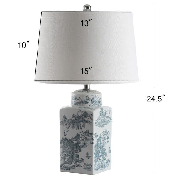 HomeRoots 20" Modern Clear Table Lamp with White Linen Shade for Stylish Illumination in Any Room 716087