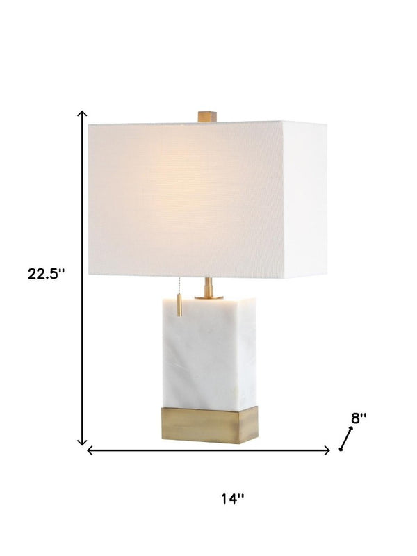 23 Inch Gold Finish Table Lamp with Shade Elegant Accent Light for Living Room