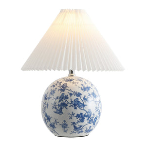 HomeRoots 20" Clear Table Lamp LED - Cottage-Inspired Design with White Linen Cone Shade for Warm Ambiance 716088