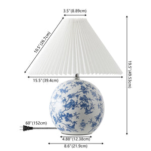 HomeRoots 20" Clear Table Lamp LED - Cottage-Inspired Design with White Linen Cone Shade for Warm Ambiance 716088