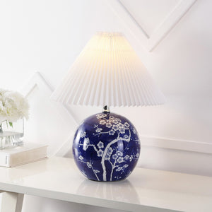 HomeRoots Set of Two 17" Clear Gourd Table Lamps with White Drum Shades - Elegant LED Lighting for Home Decor 716116