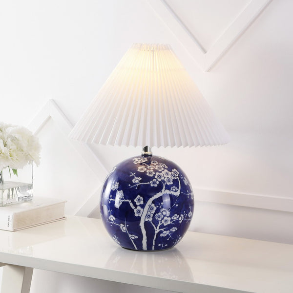HomeRoots Set of Two 17" Clear Gourd Table Lamps with White Drum Shades - Elegant LED Lighting for Home Decor 716116