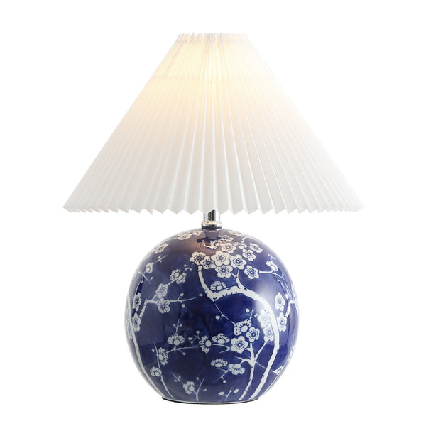 HomeRoots Set of Two 17" Clear Gourd Table Lamps with White Drum Shades - Elegant LED Lighting for Home Decor 716116