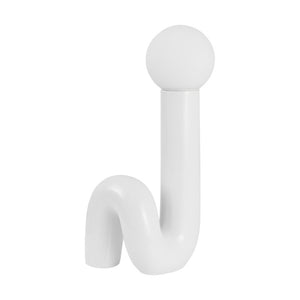 HomeRoots 18 Inch White Globe Table Lamp Modern Novelty Accent Light for Bedroom or Living Room 716089