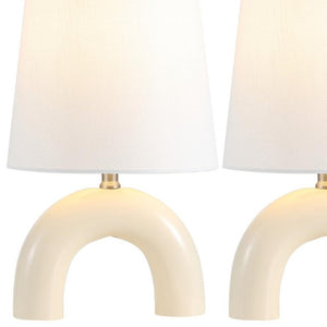 Set of Two Clear Glass Table Lamps with Empire Shades for Elegant Home Lighting