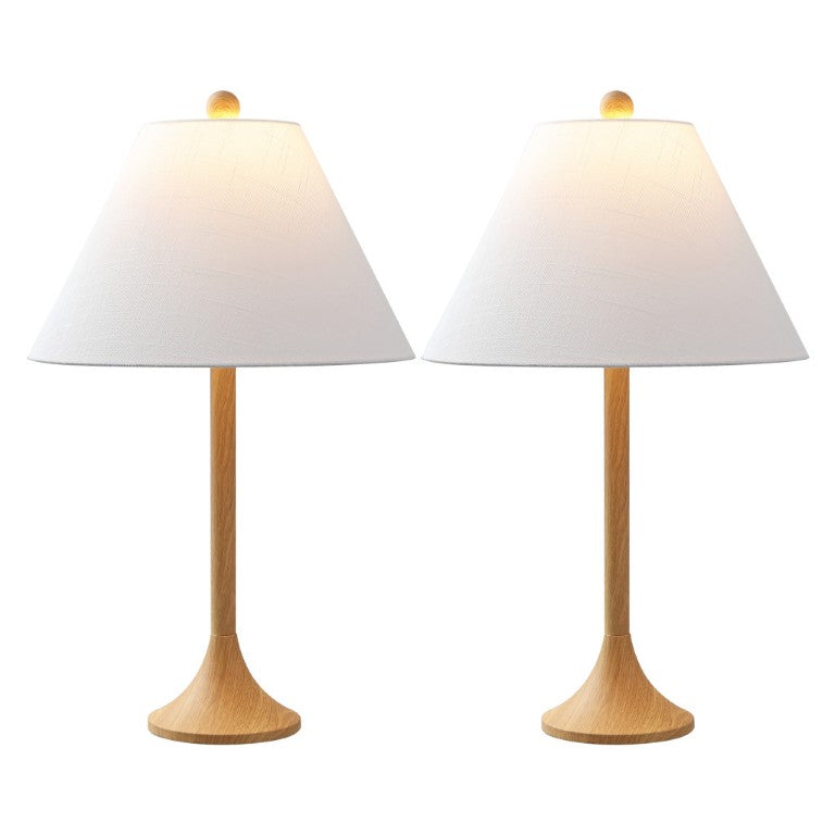 HomeRoots Set of Two Classic Brown Table Lamps Featuring Elegant Empire Shades for Any Room 716097