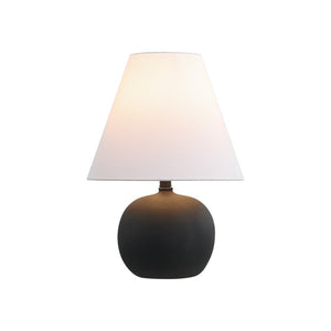 HomeRoots Set of Two Black Round Nightstand Lamps with Sleek Cone Shades for Bedroom Ambiance 716104