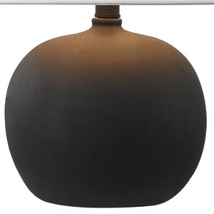 Set of Two Black Round Nightstand Lamps with Sleek Cone Shades for Bedroom Ambiance