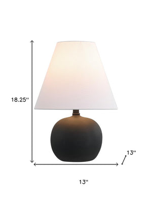 Set of Two Black Round Nightstand Lamps with Sleek Cone Shades for Bedroom Ambiance