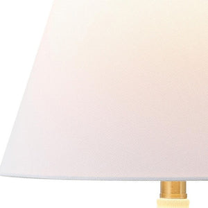 Set of Two Clear Glass Accent Table Lamps with Tapered Cone Shades for Living Rooms