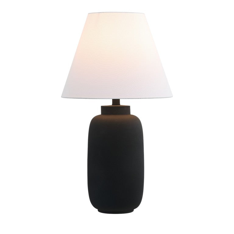 HomeRoots Set of Two Classic Black Urn Base Table Lamps with Tapered Cone Shades for Bedside 716106