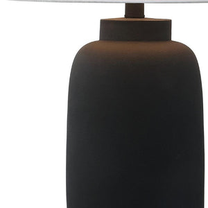 Set of Two Classic Black Urn Base Table Lamps with Tapered Cone Shades for Bedside