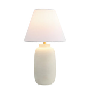 HomeRoots Set of Two Cream Cone Shade Table Lamps for Elegant Bedroom or Living Room Decor 716107