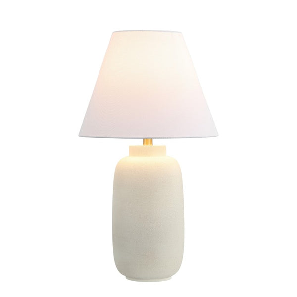 HomeRoots Set of Two Cream Cone Shade Table Lamps for Elegant Bedroom or Living Room Decor 716107
