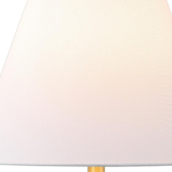 Set of Two Cream Cone Shade Table Lamps for Elegant Bedroom or Living Room Decor