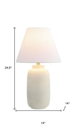 Set of Two Cream Cone Shade Table Lamps for Elegant Bedroom or Living Room Decor
