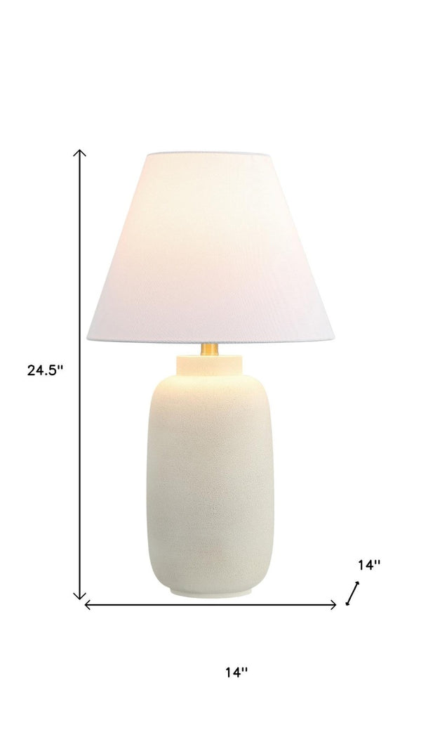 Set of Two Cream Cone Shade Table Lamps for Elegant Bedroom or Living Room Decor