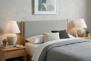 Set of Two Urn Table Lamps with Empire Shades for Classic and Elegant Bedroom Lighting Decor