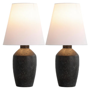 Set of Two Urn Table Lamps with Empire Shades for Elegant Bedroom and Living Room Lighting
