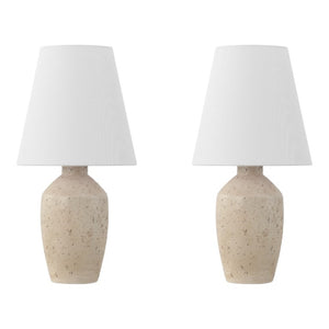 HomeRoots Set of Two Urn Table Lamps with Empire Shades for Elegant Bedroom and Living Room Lighting Cream 716111