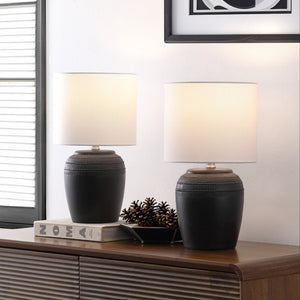 HomeRoots 24" Clear Gourd Table Lamp LED - Elegant Drum Shade for Ambient Lighting & Stylish Home Décor 716118