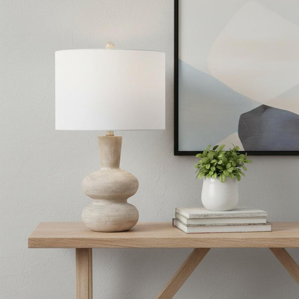 HomeRoots 24" Modern LED Table Lamp with Brass Globe Shade and White Marble Base for Chic Home Decor 716119