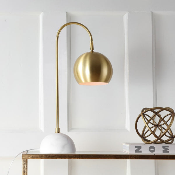 HomeRoots 26" Gold Table Lamp with Brass Drum Shade - Modern LED Lighting for Stylish Home Decor & Ambiance 716120