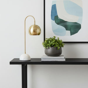 HomeRoots 26" Gold Table Lamp with Brass Drum Shade - Modern LED Lighting for Stylish Home Decor & Ambiance 716120
