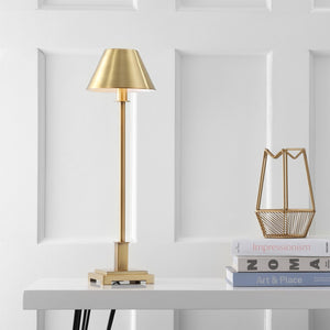 HomeRoots 23" Gold Novelty Table Lamp - Chic LED Globe Shade for Modern Ambiance in Living Room or Office 716121