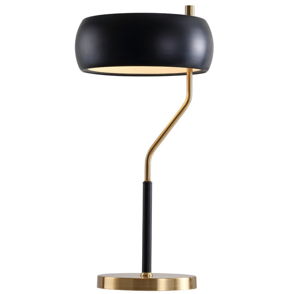 HomeRoots 18" Black Table Lamp LED - Sleek Contemporary Design with Gold Accent, Perfect for Any Room Decor 716122