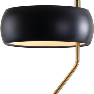 HomeRoots 18" Black Table Lamp LED - Sleek Contemporary Design with Gold Accent, Perfect for Any Room Decor 716122