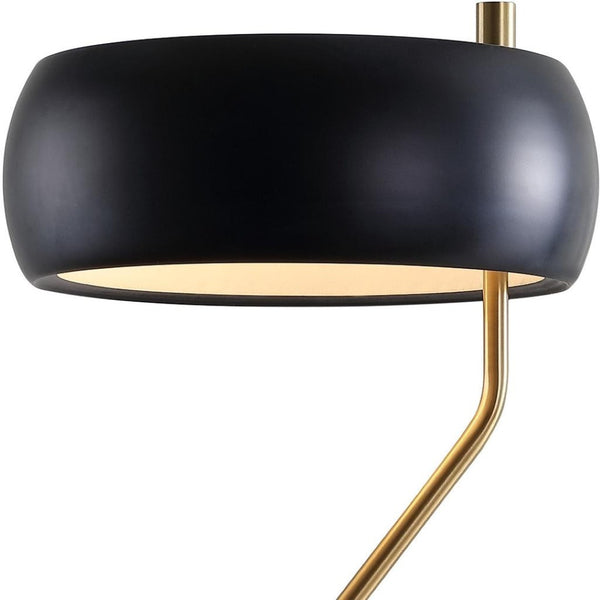 HomeRoots 18" Black Table Lamp LED - Sleek Contemporary Design with Gold Accent, Perfect for Any Room Decor 716122