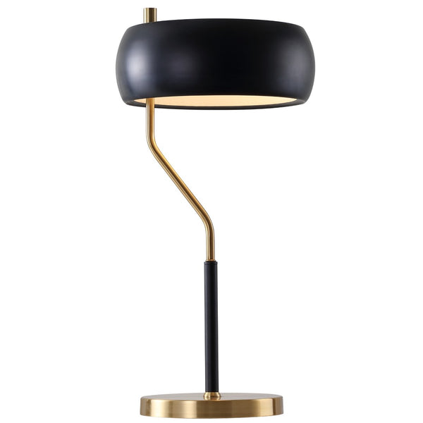 HomeRoots 18" Black Table Lamp LED - Sleek Contemporary Design with Gold Accent, Perfect for Any Room Decor 716122