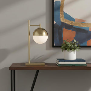 HomeRoots 20" Copper Novelty Table Lamp LED - Elegant Globe Shade for Stylish Home Lighting & Décor 716125