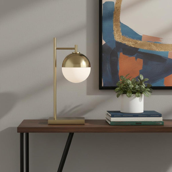 HomeRoots 20" Copper Novelty Table Lamp LED - Elegant Globe Shade for Stylish Home Lighting & Décor 716125