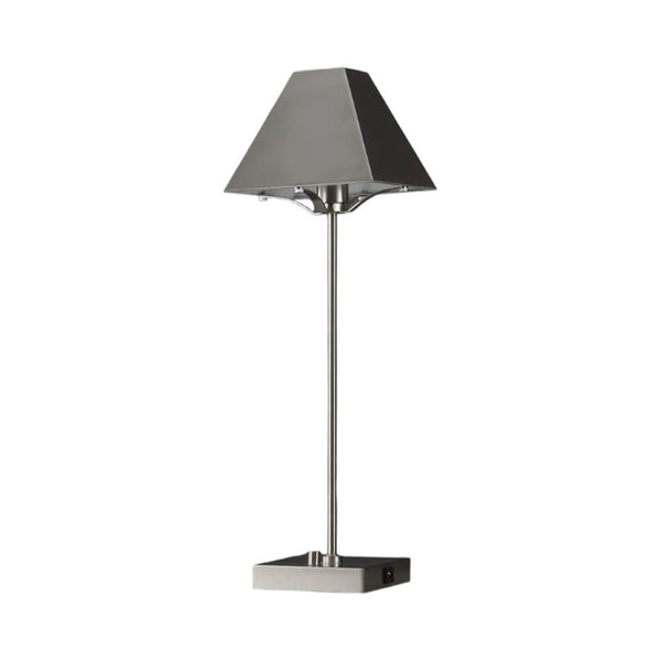 HomeRoots 25 Inch Nickel Finish Table Lamp Featuring a Decorative Novelty Shade for Accent Lighting 716124