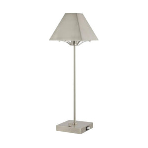 25 Inch Nickel Finish Table Lamp Featuring a Decorative Novelty Shade for Accent Lighting