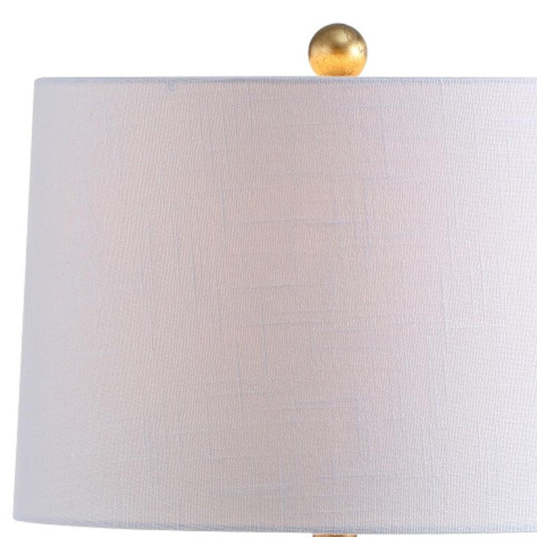 HomeRoots 23 Inch Gold Finish Table Lamp with Round Globe Shade for Glam Living Spaces 716129