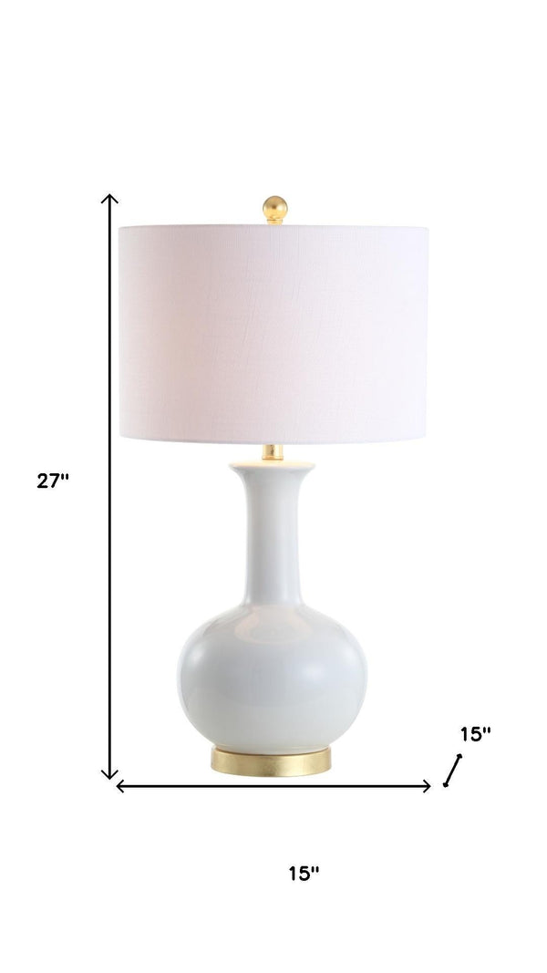 HomeRoots 27" Gold Table Lamp with Globe Shade - Modern LED Lighting for Home & Office, Elegant Design & Ambiance 716136